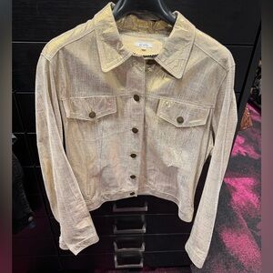 Lightweight, gold, leather jacket